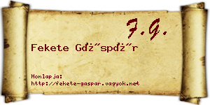 Fekete Gáspár névjegykártya